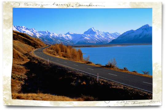 Driving in NZ Mt Cook